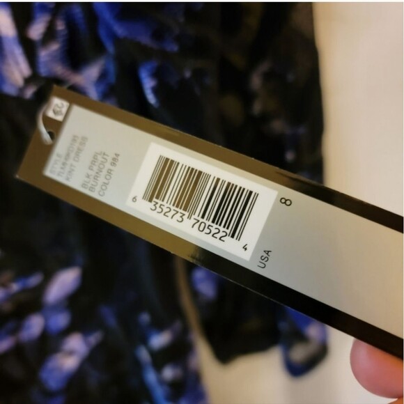 Tahari ASL Women's Size 8 Burnout Sheath Dress with Velvet details - Picture 7 of 13